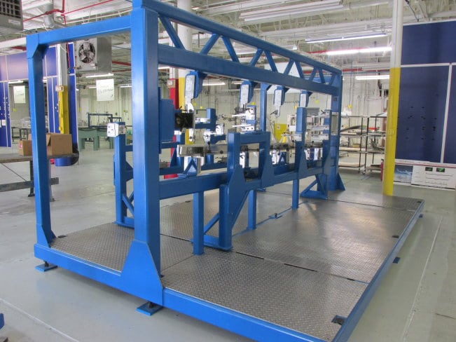 Steel structural fixture frame built by Raptor Fabrication